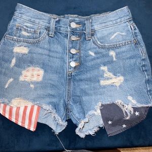 Old Navy Jean shorts- red white and blue